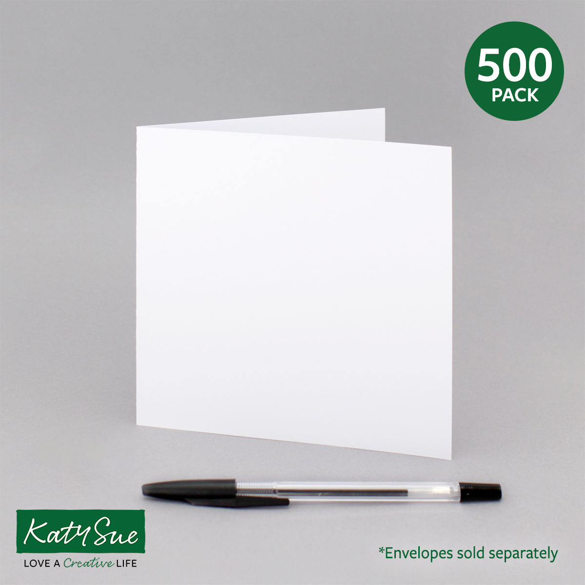 White Single Fold Cards 300gsm 144x144mm (pack of 500) — Katy Sue Designs