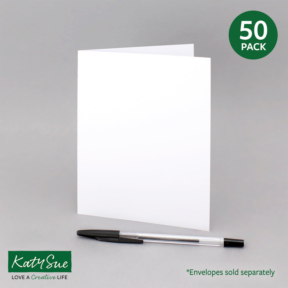 White 5x7 Single Fold Cards 300gsm 127x178mm (pack of 50) — Katy Sue ...