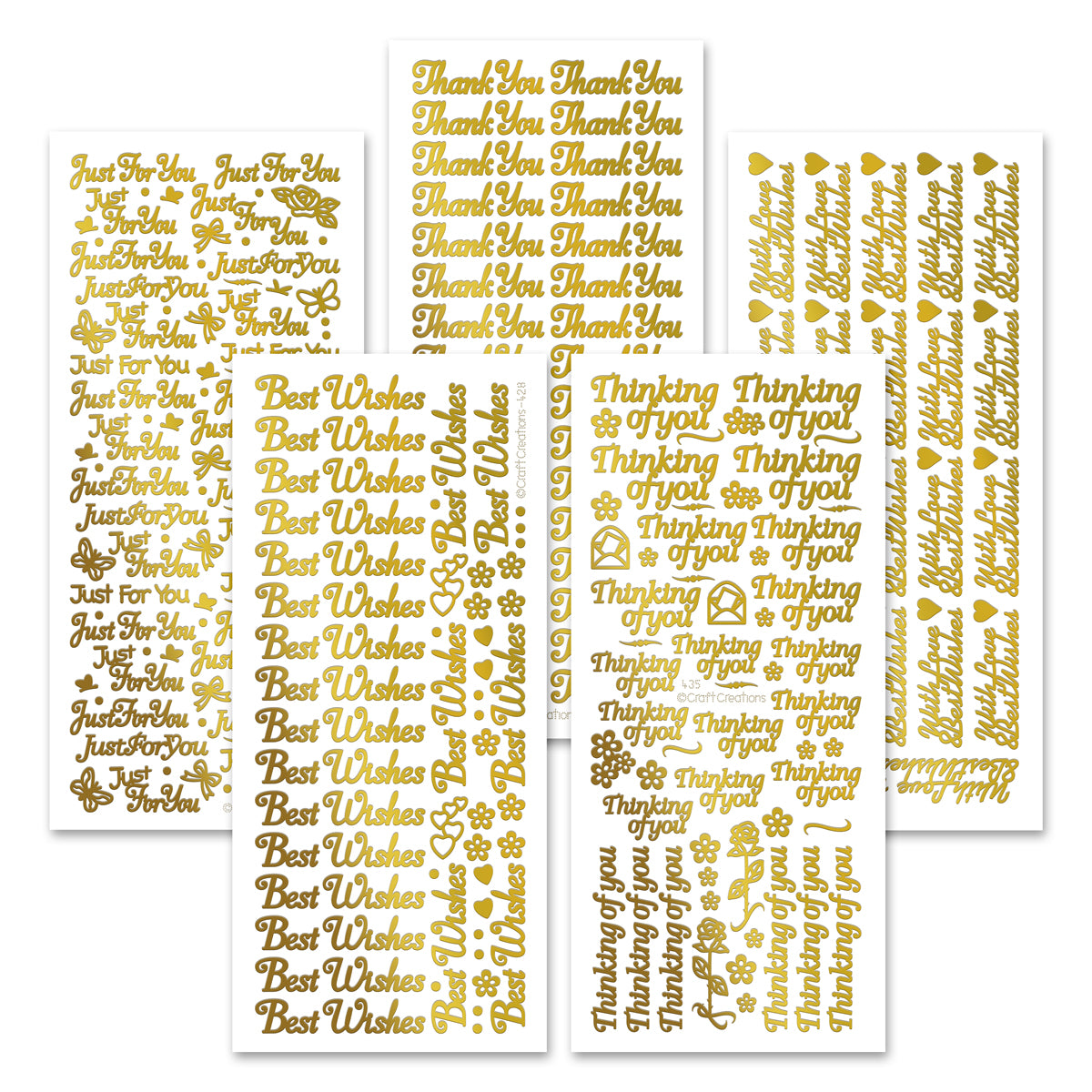 Everyday Words Gold Self Adhesive Stickers, pack of 15 — Katy Sue Designs