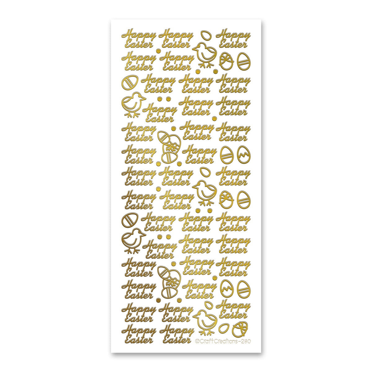 Happy Easter Gold Self Adhesive Peel Off Stickers