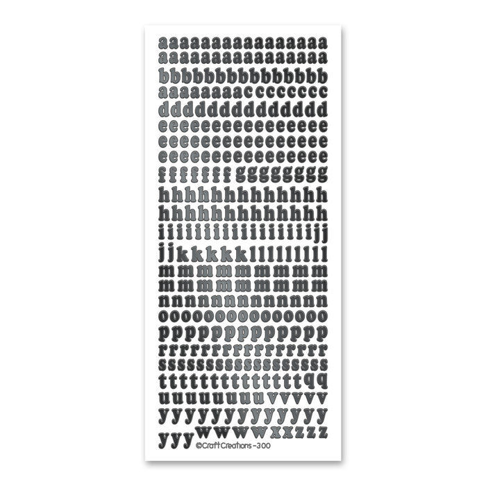 8 mm L/Case-Buchstaben, schwarz, selbstklebende, abziehbare Aufkleber