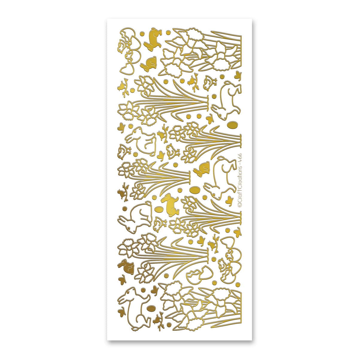 Daffodils and Rabbits Gold Self Adhesive Stickers — Katy Sue Designs