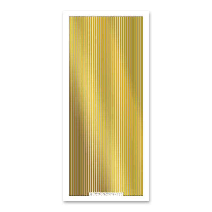 2mm Wide Straight Lines Gold Self Adhesive Stickers