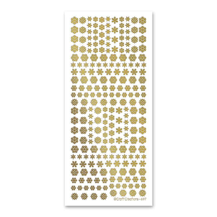 Snowflakes Small Gold Self Adhesive Stickers