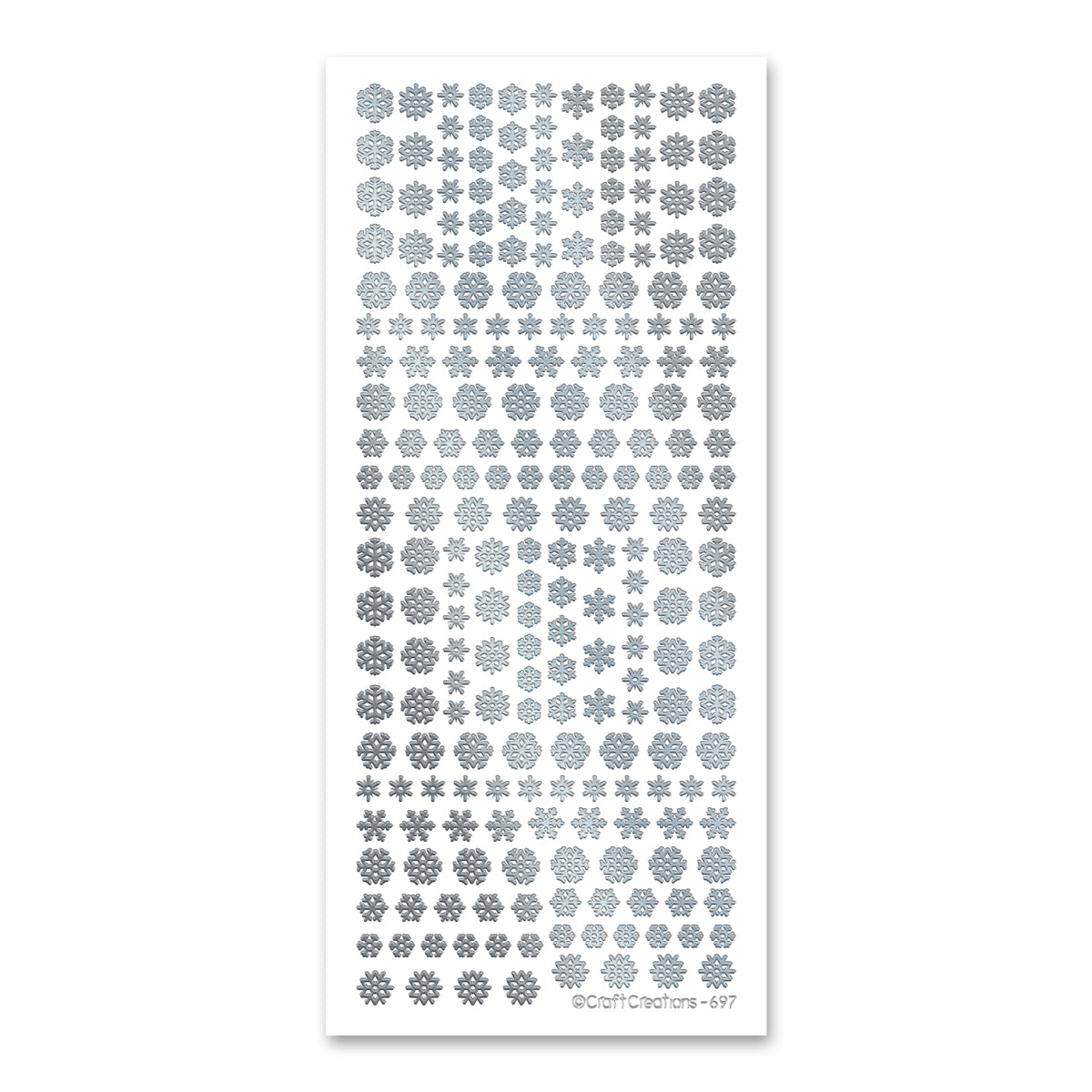 Snowflakes Small Silver Self Adhesive Stickers — Katy Sue Designs