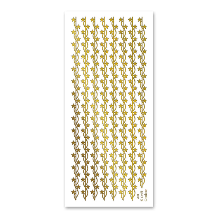Star Borders Small Gold Self Adhesive Stickers