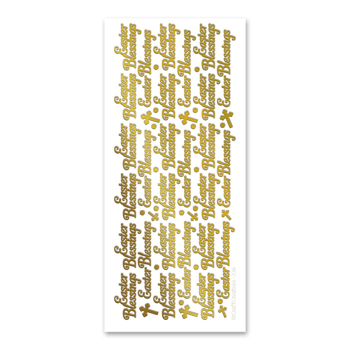 Easter Blessings  Gold Self Adhesive Stickers