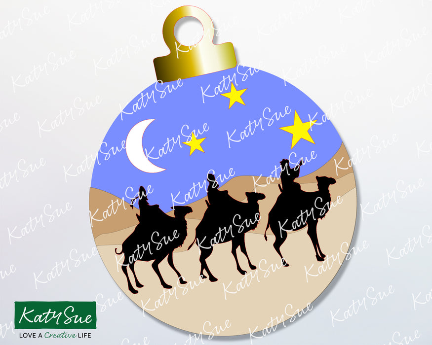Christbaumkugel Drei Könige auf Kamelen | Digitale Schneidedatei 