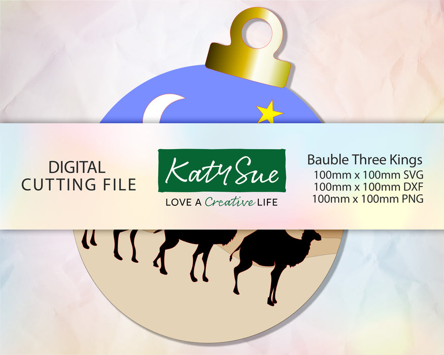 Christbaumkugel Drei Könige auf Kamelen | Digitale Schneidedatei 
