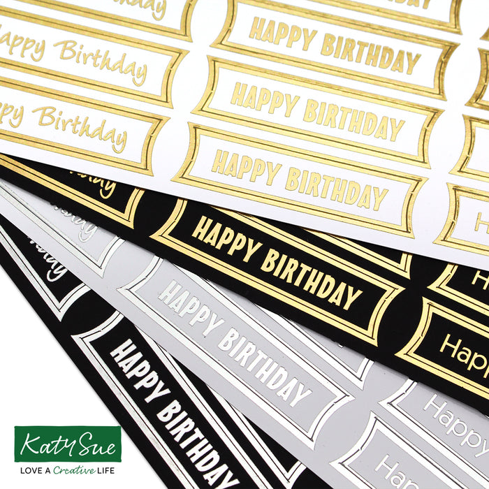 Foiled Birthday Straight Banners Selection, Pack of 4