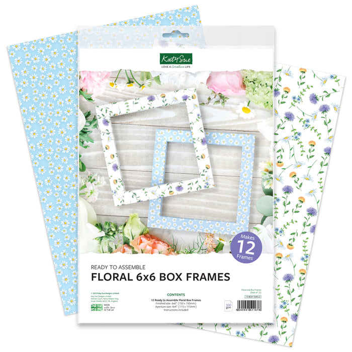 Floral 6x6 Box Frames, pack of 12