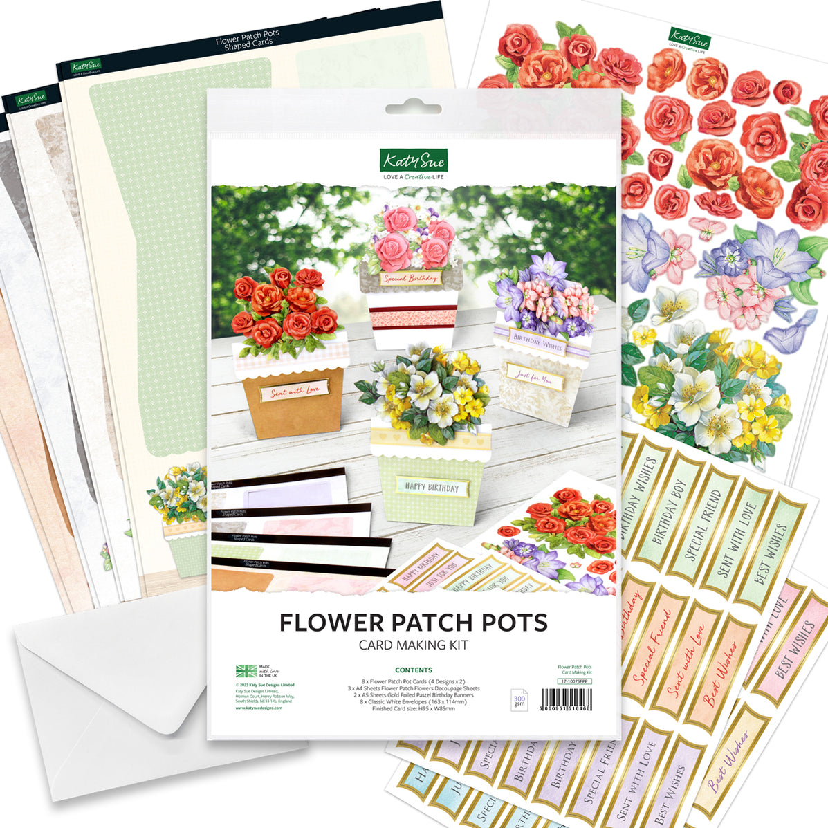 Flower Patch Pots Card Making Kit | Katy Sue Designs