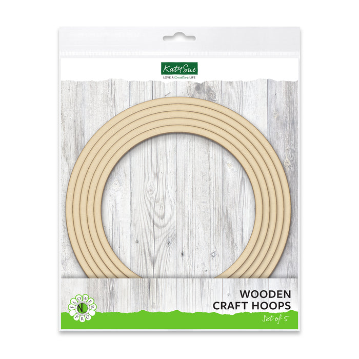 C - Flower Pro Wooden Craft Hoops, set of 5