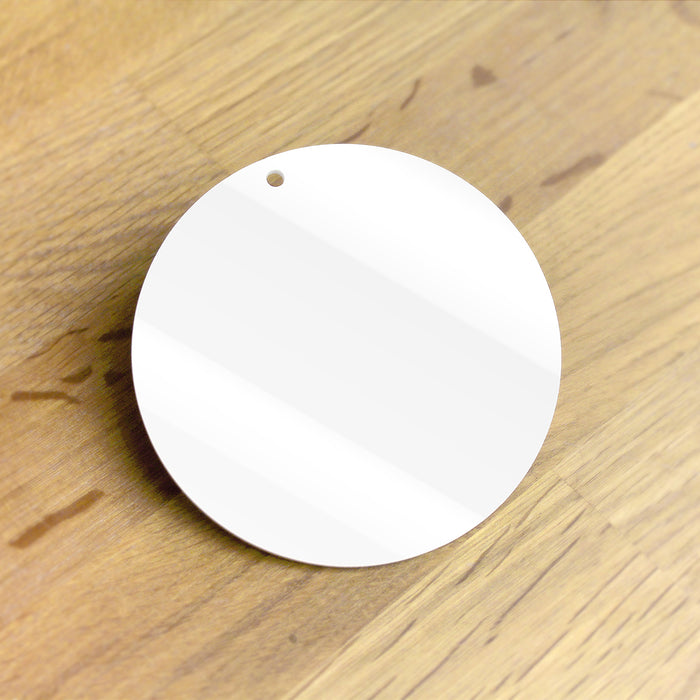 Acrylic 100mm Circle Disc Blanks - 3mm Gloss White, Pack of 5
