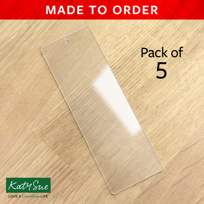 3x Clear Acrylic Bookmark Blanks. 150mm X 50mm. Rectangle