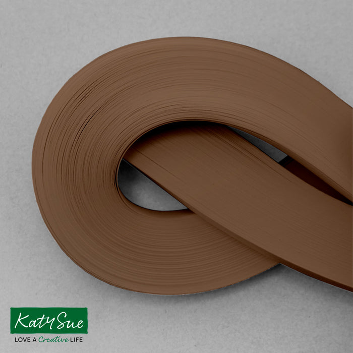 Schokoladenbraune 5 mm einfarbige Quilling-Streifen (Packung mit 100 Stück)