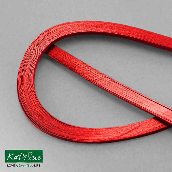 Christmas Red, Red Foil Edged Strips 3mm (pack of 50)