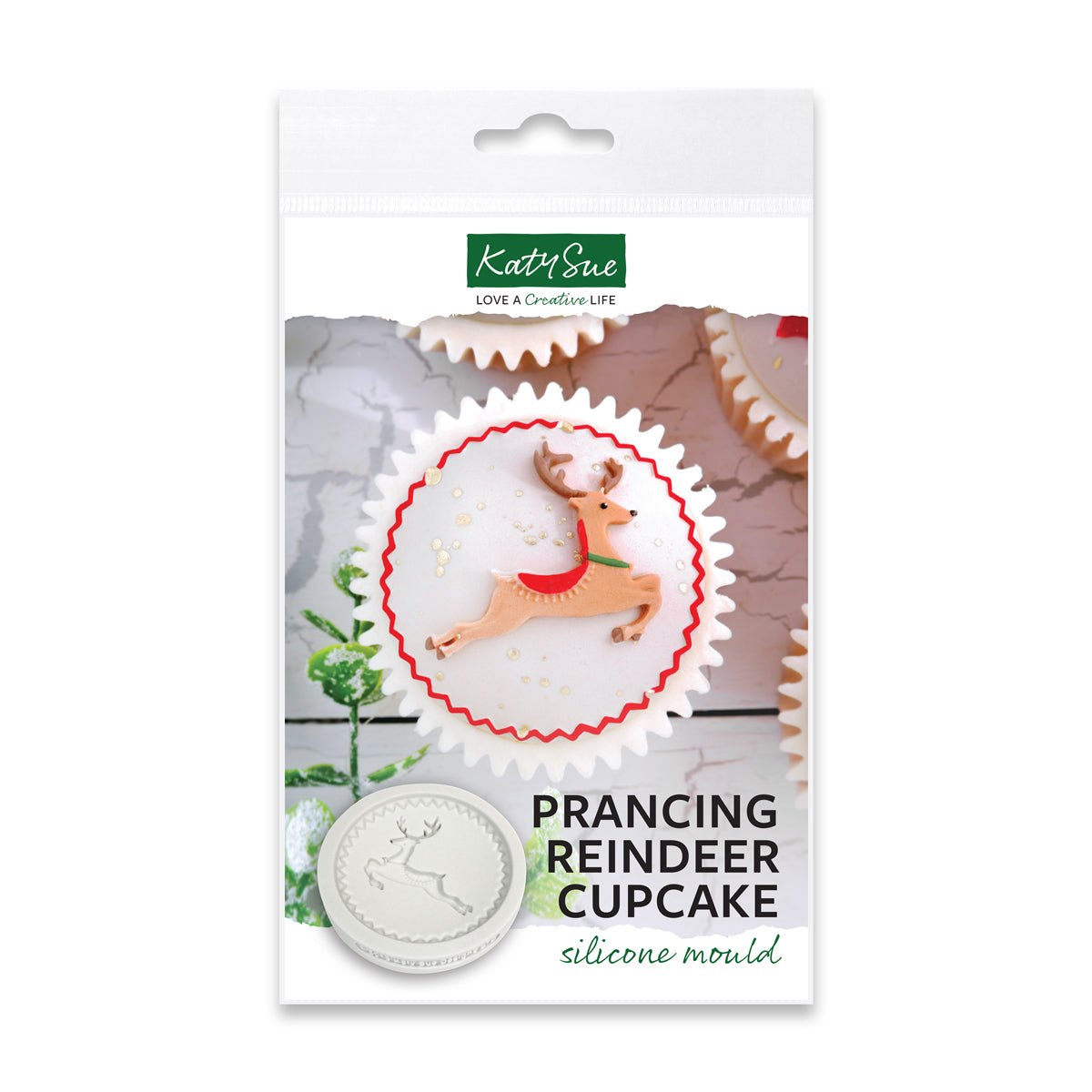 Prancing Reindeer Cupcake Topper Silicone Mould