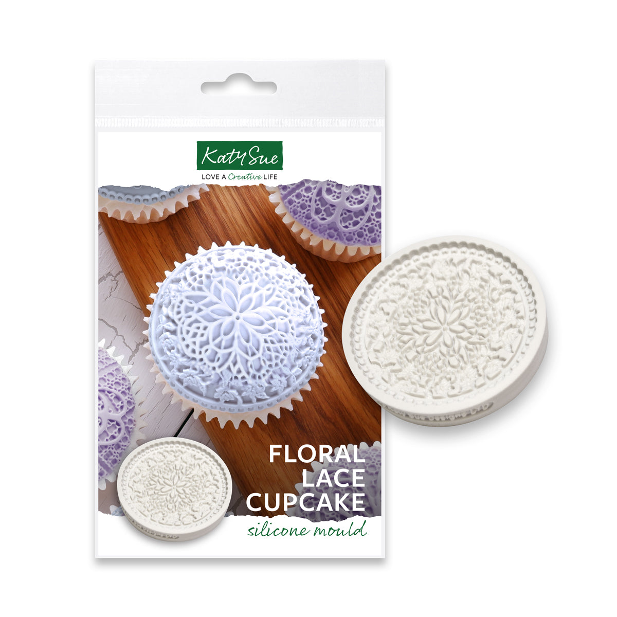 Cupcake-Silikonform mit floraler Spitze