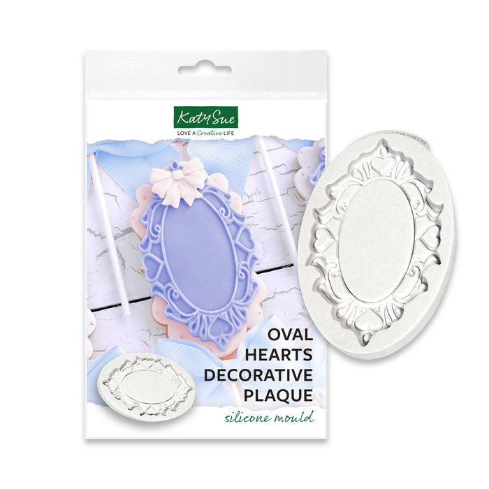 Oval Hearts Decorative Plaque Silicone Mould