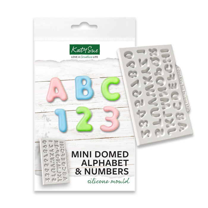 Mini Domed Alphabet & Numbers Silicone Mould