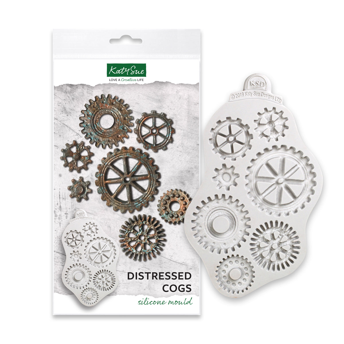 Distressed Cogs Silicone Mould