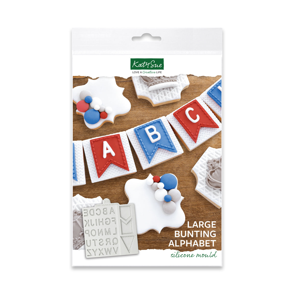 Large Bunting Alphabet Silicone Mould