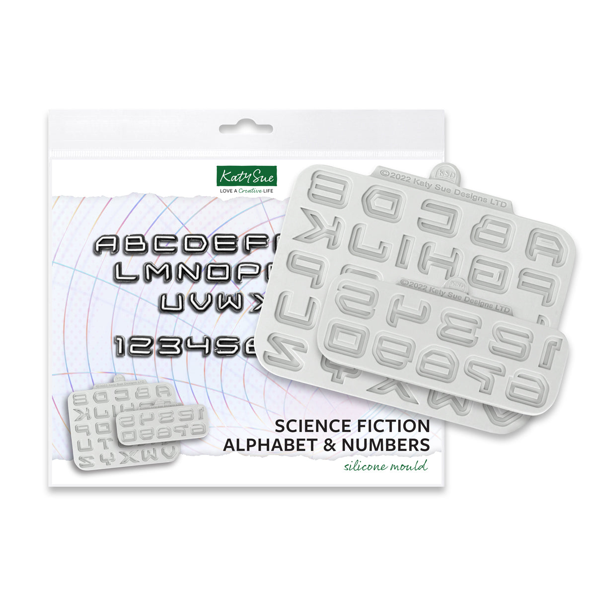 Science Fiction Alphabet and Numbers Silicone Moulds, set of 2