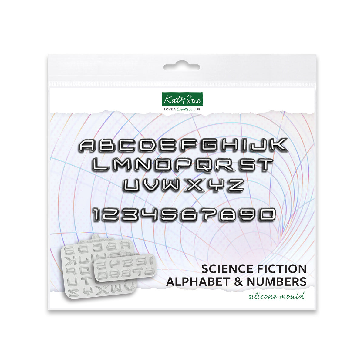 Science Fiction Alphabet and Numbers Silicone Moulds, set of 2