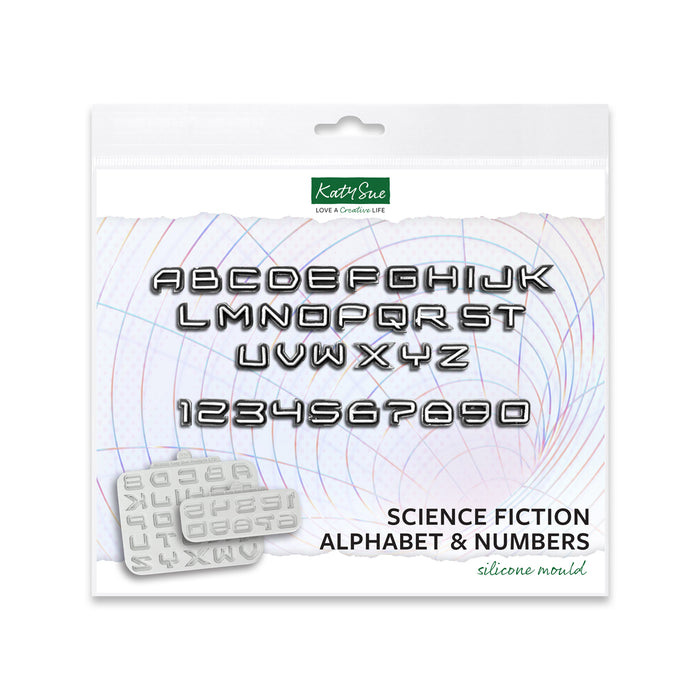 Science Fiction Alphabet and Numbers Silicone Moulds, set of 2