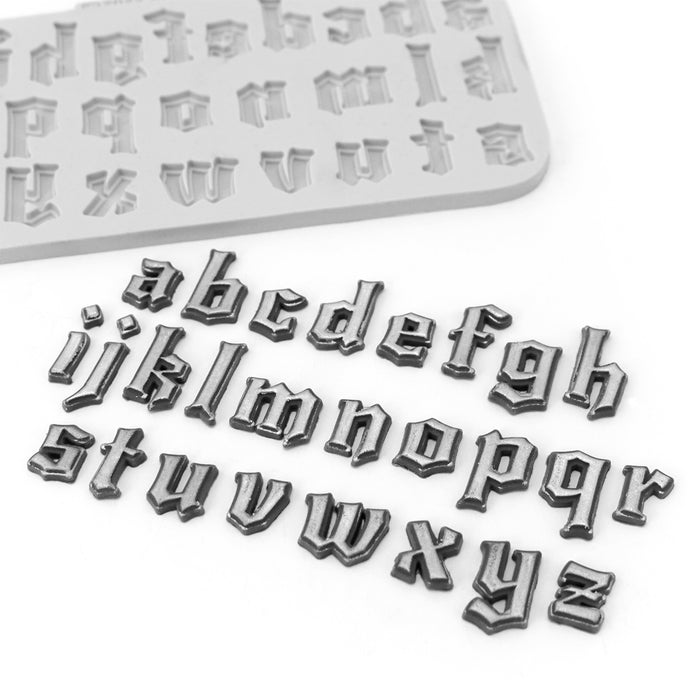 Gotische Schriftart Kleinbuchstaben-Alphabet-Silikonform