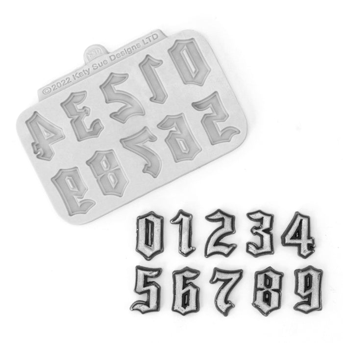 Gothic Font Numbers Silicone Mould