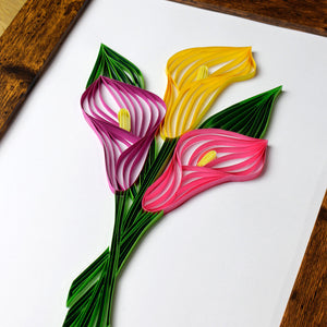 Katy Sue Calla Lily Paper Quilling Kit – Mit Vorlage, Anleitung & 180 Quilling-Streifen, 5 Mm, 11 Farben