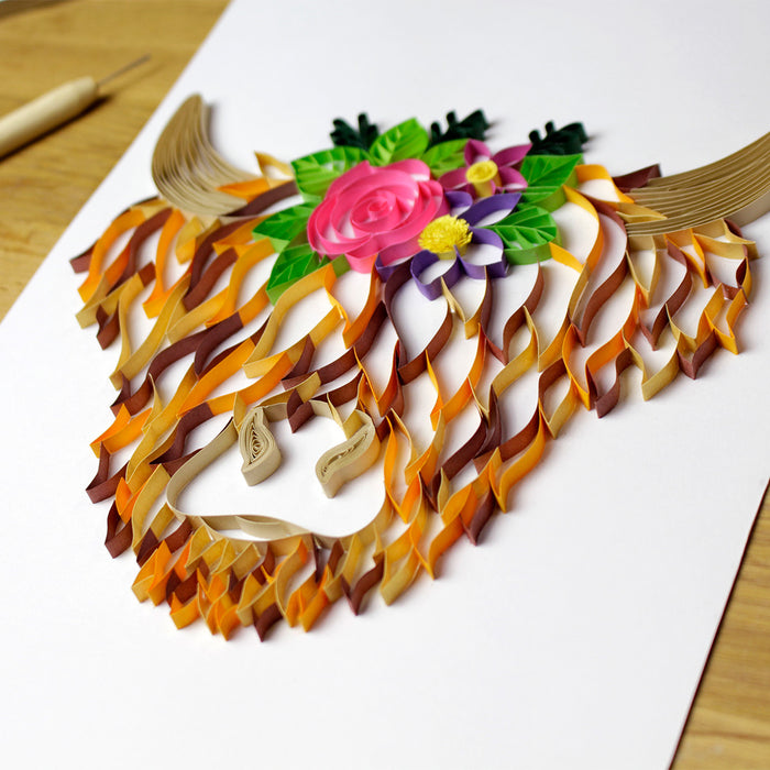 Highland Cow Quilling Template Kit