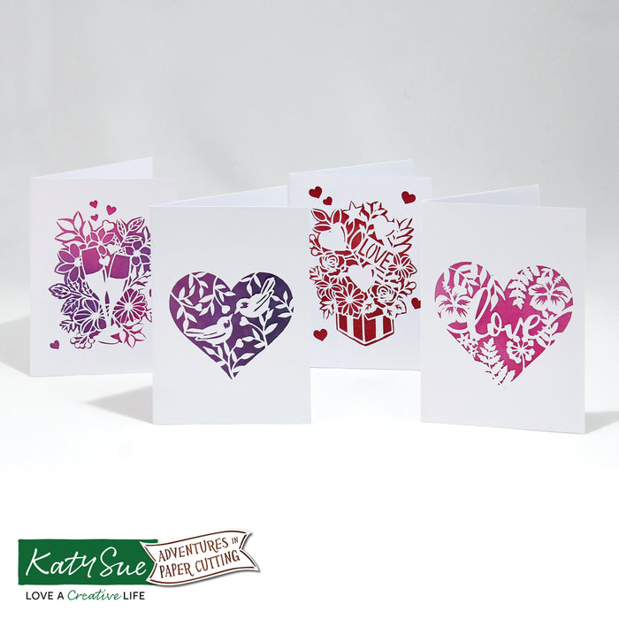 Adventures in Paper Cutting | Hearts & Flowers Cards Set