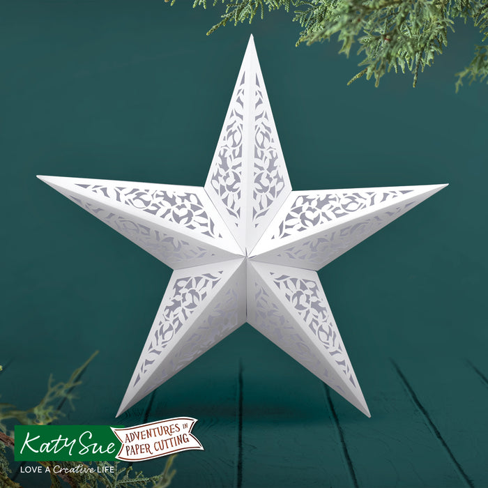 3D Paper Star Decorations Paper Cutting Digital Template