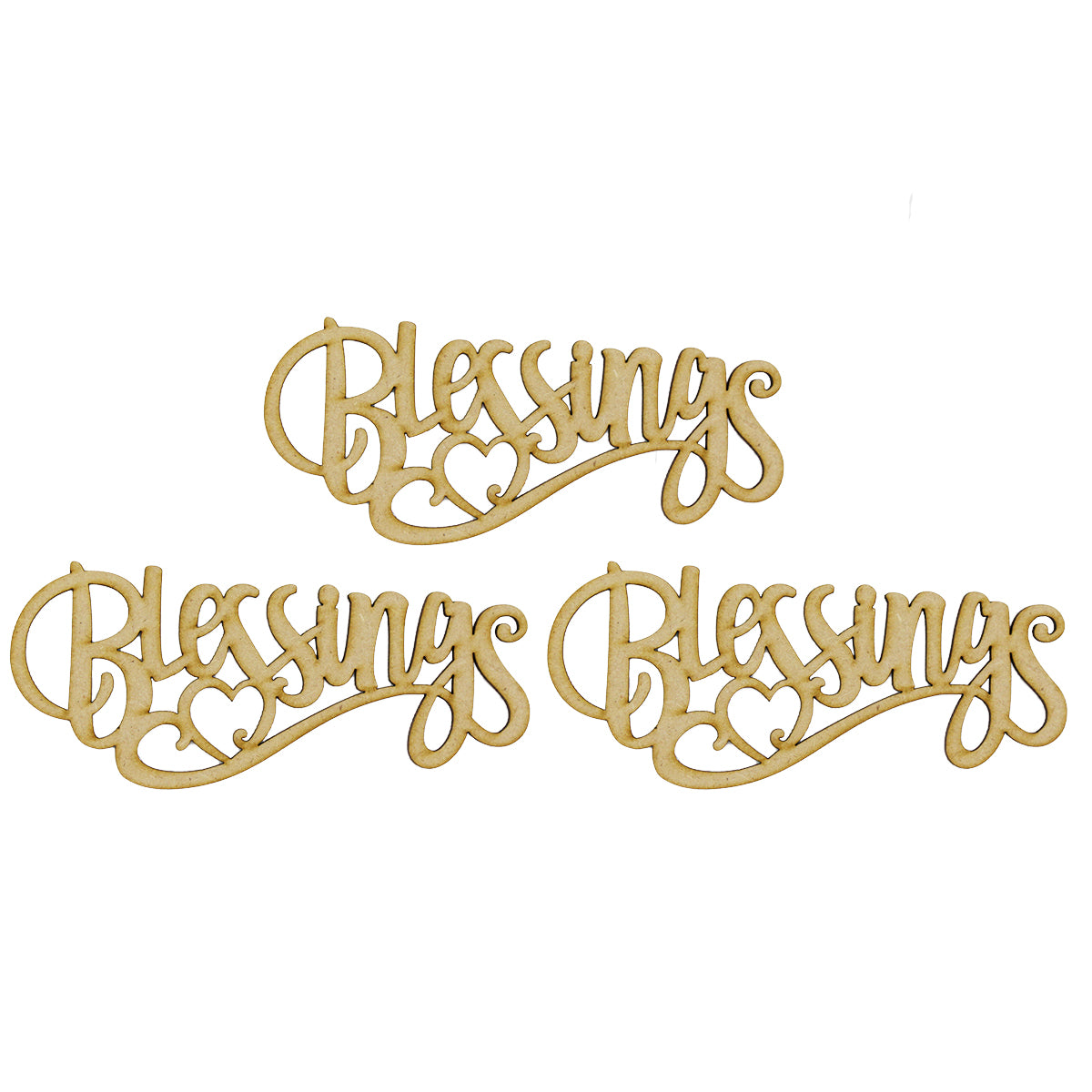 MDF Embellishment Words - Blessings (Set of 3)