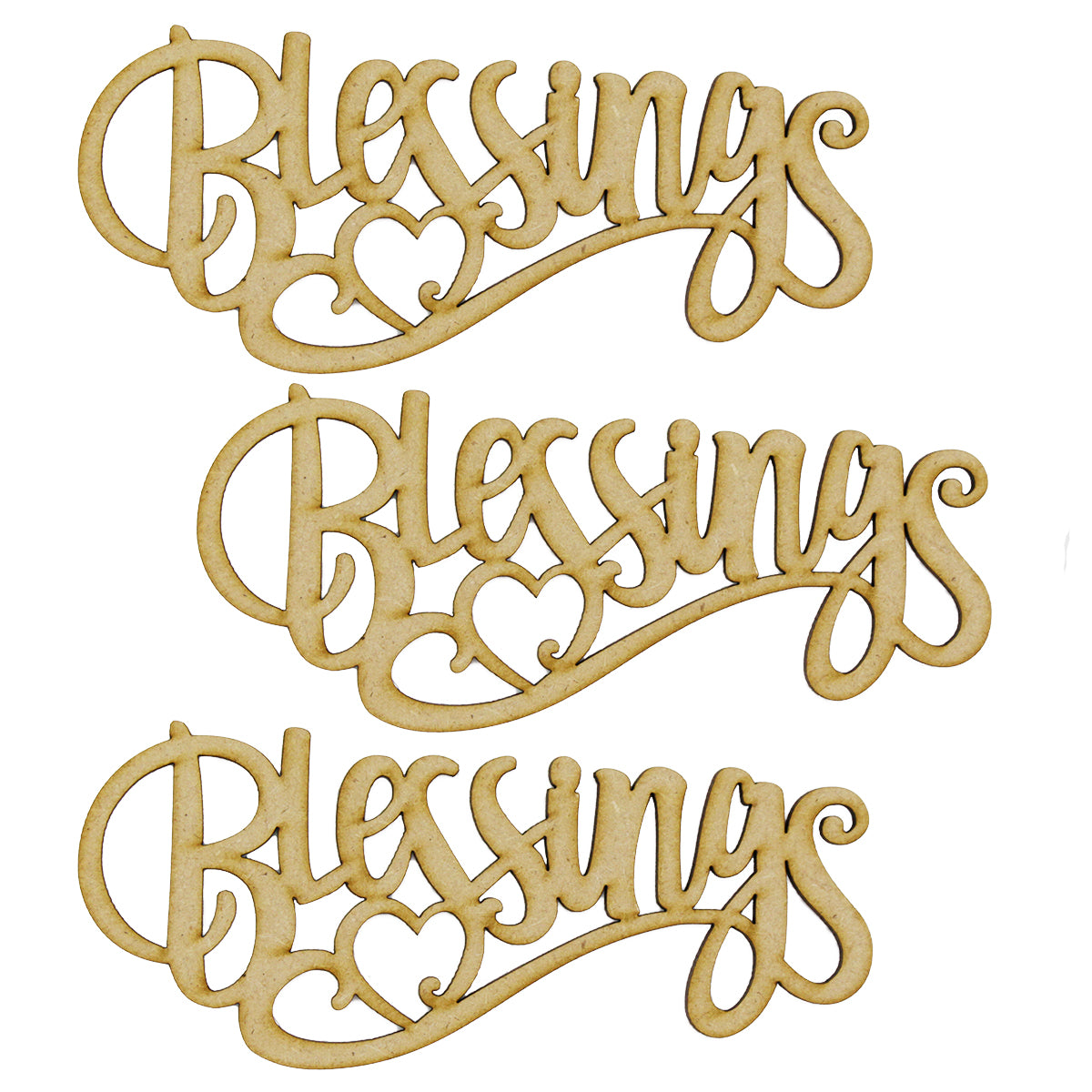 MDF Embellishment Words - Blessings (Set of 3)