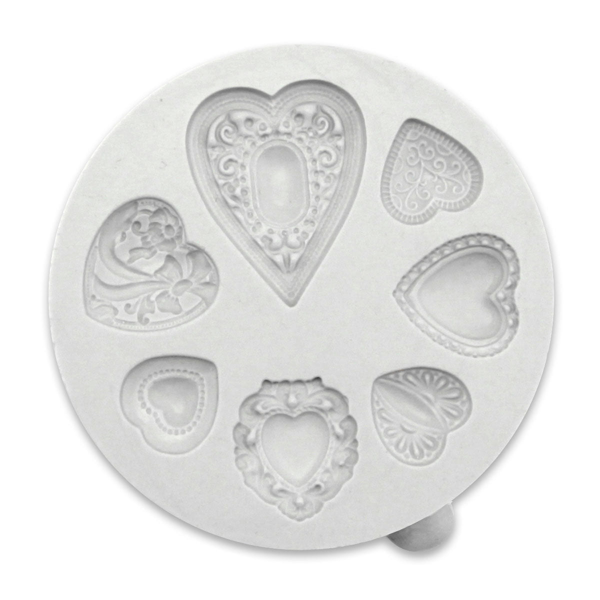 Patterned Hearts Silicone Mould