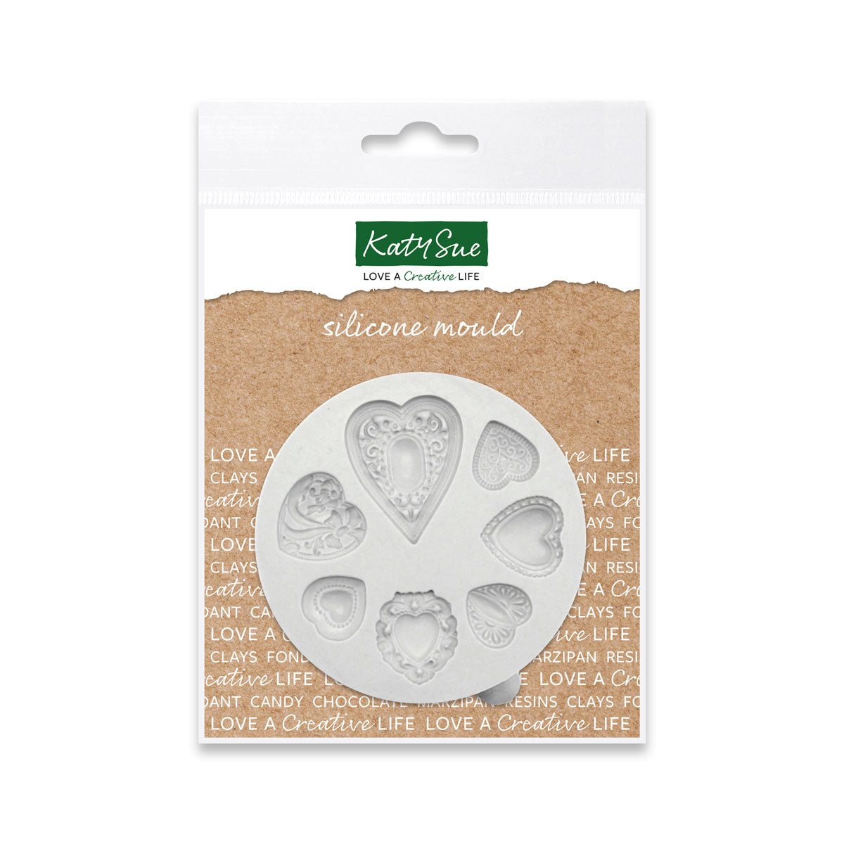 Patterned Hearts Silicone Mould