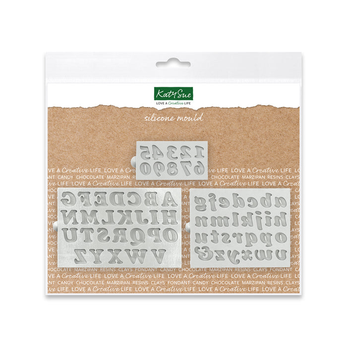 Basic Italics Alphabet and Numbers Mould, set of 3