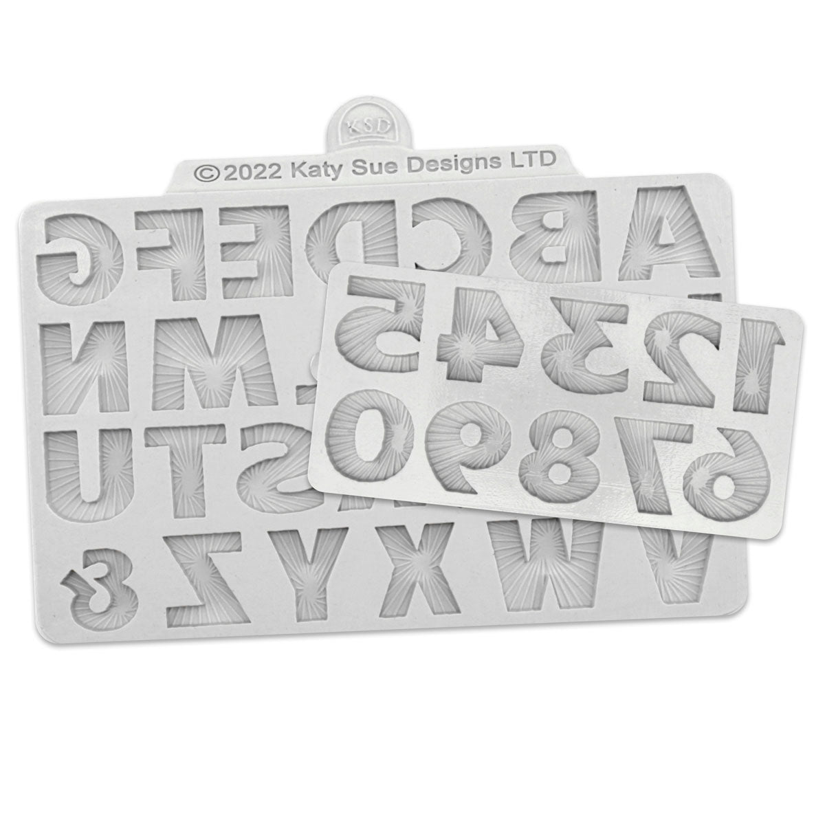 Starburst Font Alphabet and Numbers Silicone Mould Set of 2