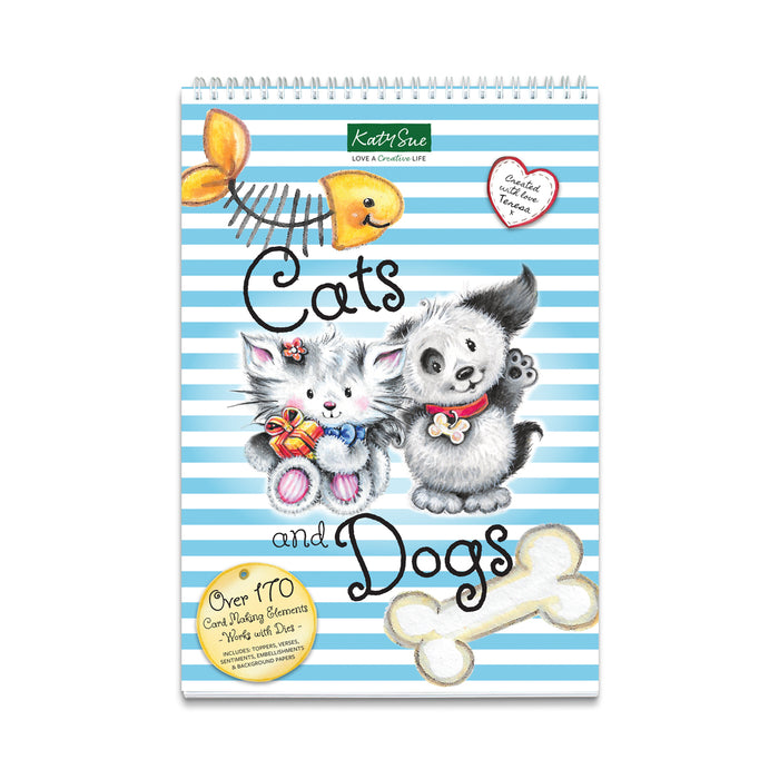 Papier-Bastelblock „Katzen und Hunde“ (nicht gestanzt)