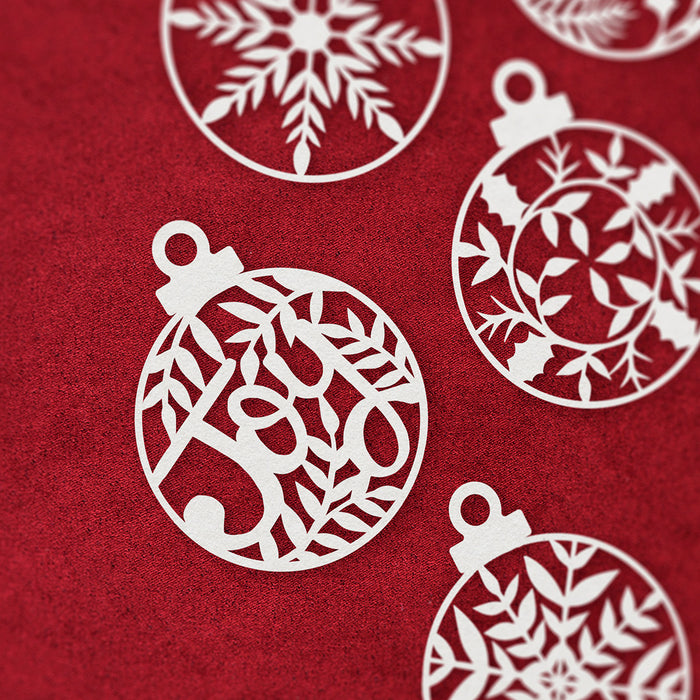 Christmas Baubles Paper Cutting Digital Templates