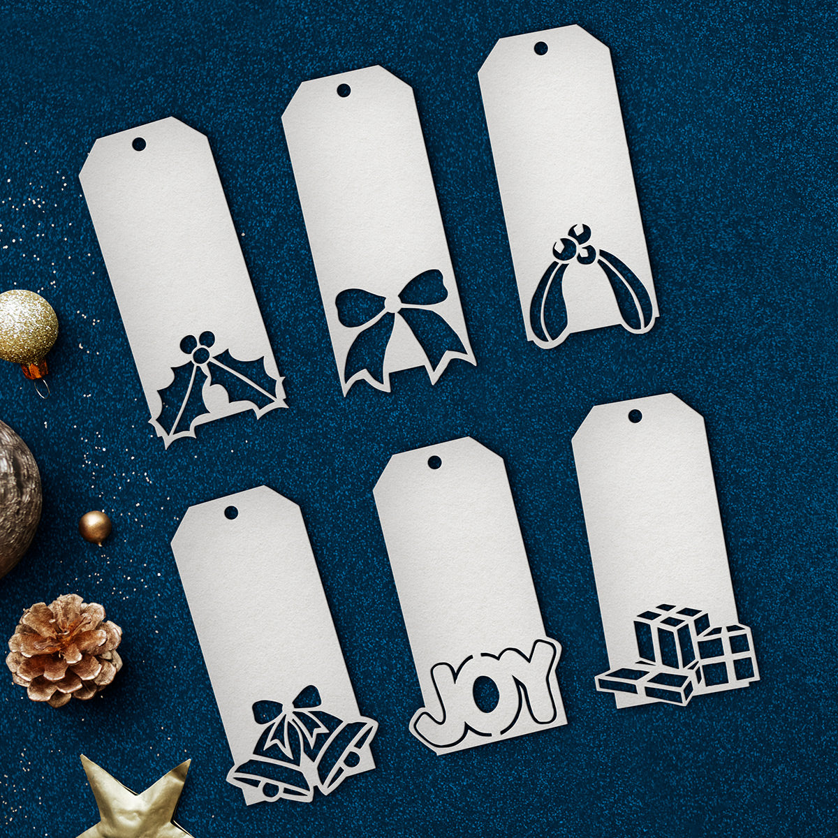 Christmas Tags Paper Cutting Digital Templates