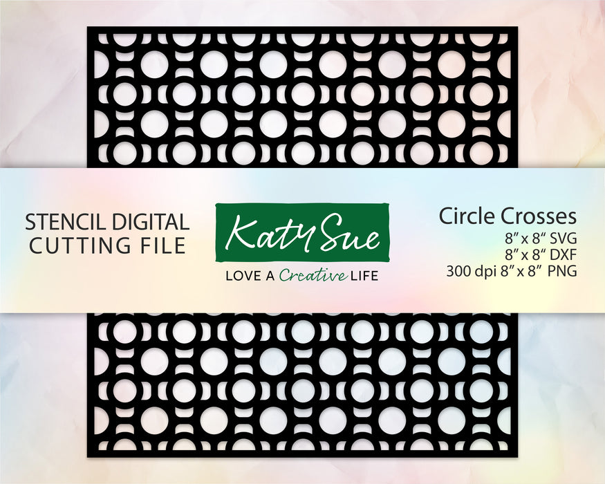 Circle Crosses Stencil | Digital Cutting File