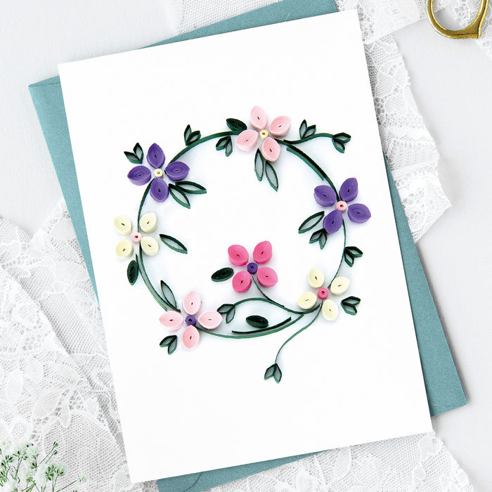Floral Guided Paper Quilling Card Making Kit