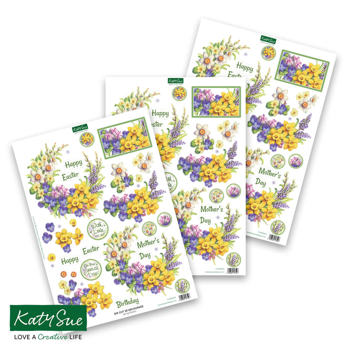 Die Cut Decoupage – Spring Flowers (pack of 3)