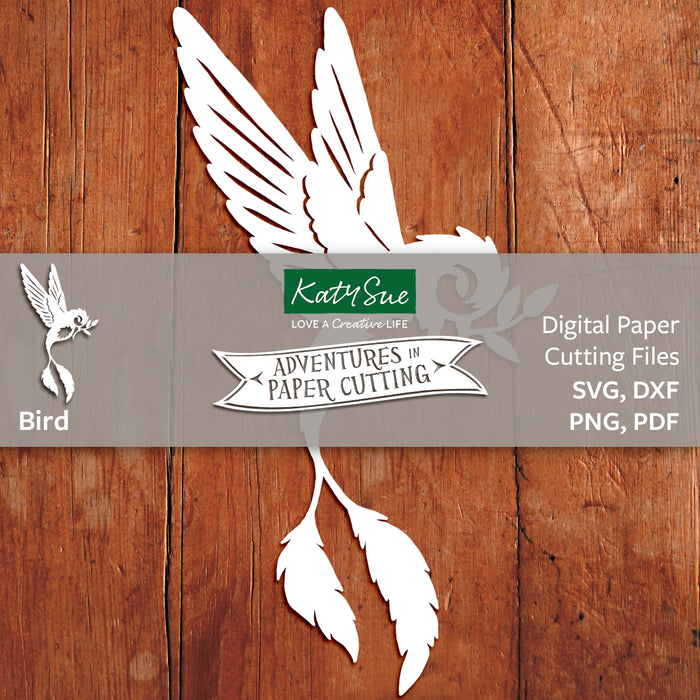 Digitale Vorlage zum Schneiden von Vogelpapier