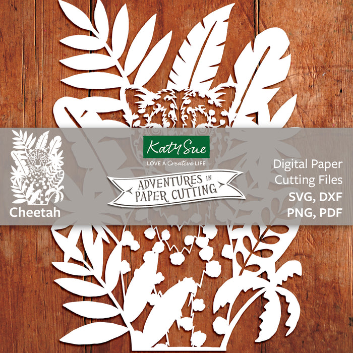Cheetah Paper Cutting Digital Template